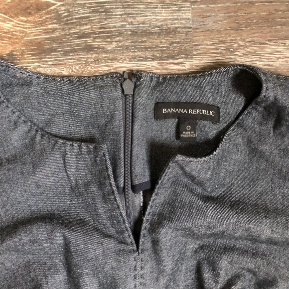 Denim Dark Blue Banana Republic Dress w Ruffle Sz0 - Picture 5 of 5